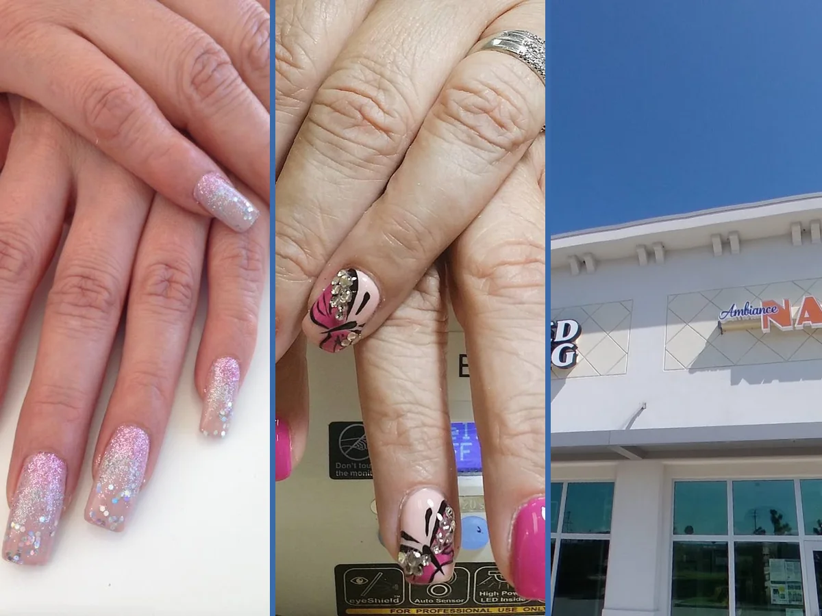 Manicured nails with glossy polish.